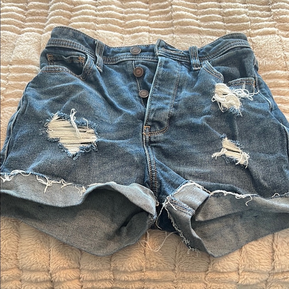 Distressed Denim Shorts